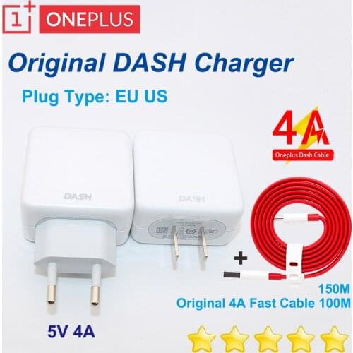 Original Oneplus Dash Charger 5V4A For One plus 6T 5/5T/3/3T Dash Charge Adapter 1M Round Dash USB Charge Type C Cable