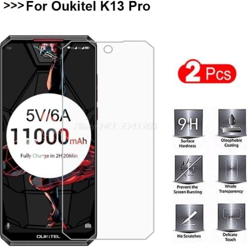 2PCS Oukitel K13 Pro Glass 9H 2.5D Premium Screen Protector Film For Oukitel K13 Pro Tempered Glass Mobile Phone
