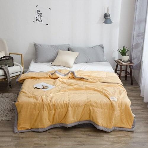 Yellow Quilted Summer Comforter Twin Full Queen Size Air Conditioning Quilt Throws Blanket