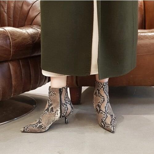 2020 Autumn and Winter New Pointed Toe Stiletto Ankle Boots Women 6CM/8CM All-match Single Shoes Size 33- 42
