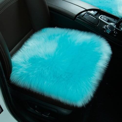 Universal Car Seat Cover Pink winter Auto Wool Driver Seat Cushion Plush Seat Pad Wool Mat for home office Chair mat
