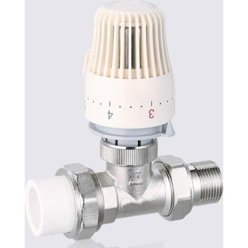 2-Way brass thermostat radiator control valve straight DN20*1/2 DN25*3/4 PPR Thermostatical control valve Radiant Floor Heating