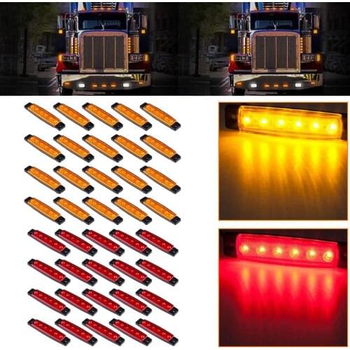 20pack 3.8' Amber 6-LED Side Marker Indicator Lights Car Vehicles Clearance