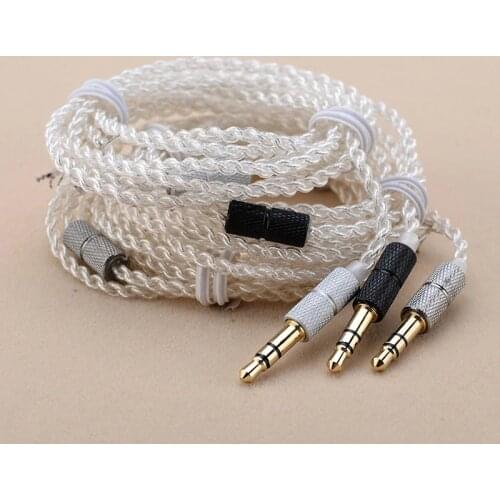 3.5mm Jack OFC silver plated audio cable wire DIY Earphone Headphone cable 125cm