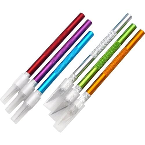 3pcs/lot Colorful Aluminum Alloy Wood Paper Cutter Pen Knife Scalpel Steel Blades Engraving Knives for Crafts Arts Drawing