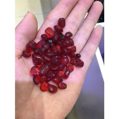 500 grams, red colored stone irregular gravel grains, crystal gravel aquarium decoration