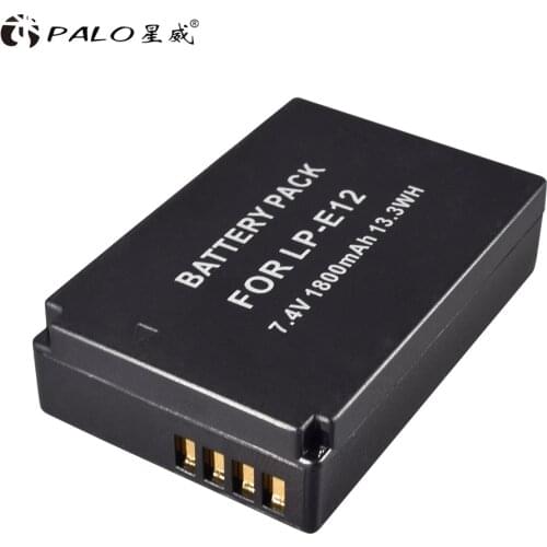 Palo 1-4pcs LP-E12 camera battery rechargeable LPE12 LP E12 battery 7.4V for canon EOS M M10 M50 M100 M100D rebel SL1 Kiss X7