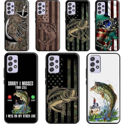 Largemouth Fishing Fish Hunting Hook Phone Case For Samsung Galaxy A52 A32 A42 A72 A12 A21S A20e A40 A50 A70 A31 A51 A71 A02S