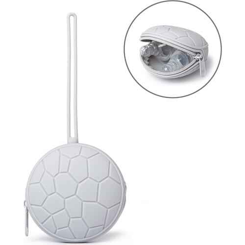 Soboba Pacifier Holder Dishwasher Safe Silicone Soother Container Box Handy Pacifier Pocket Solid Travel Storage Easy to Clean