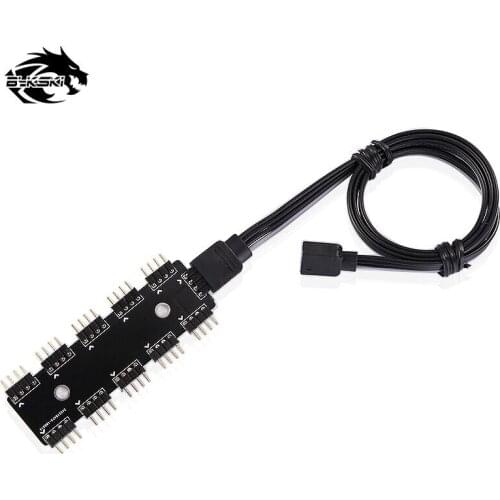 Bykski B-MBDT-1TO10 10 Channels RGB/RBW Motherboard Led Device Sync Distributor