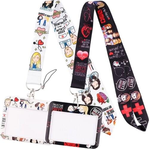 DZ2073 Medical Key lanyard Keychain Greys Anatomy Office ID Card Pass Key Ring Badge Holder Jewelry Doctor Nurse Accessories