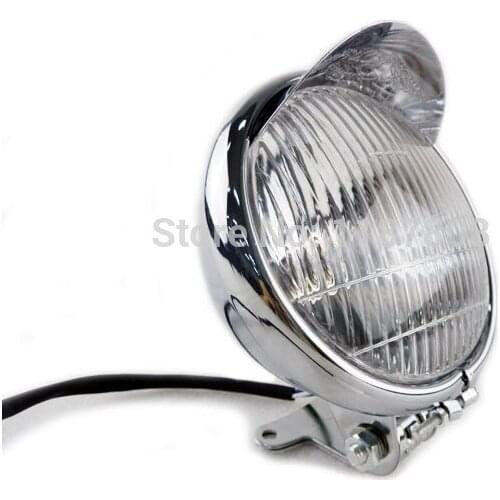 Chrome Steel Headlight Motorcycle for Harley Dyna Sportster Softail Chopper Kawasaki VN Suzuki VL Crusier