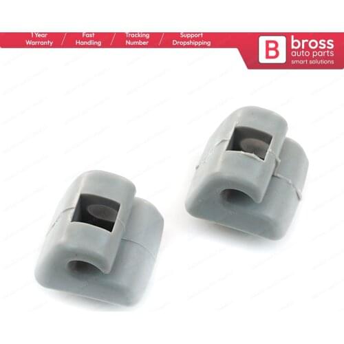 Bross BSR502 2 Pieces Sunvisor Sunshade Retainer Leg Repair Clips for Mercedes E Class W123 W124 W126 W140 W201 Gray color