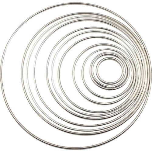 1pack/lot Silver/KC Gold Color 35-190mm Big Dream Catcher Circle Ring Craft Metal Rings For Dream Catchers Hoops Connectors