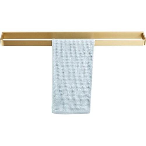 Brass Bathroom Shelf Simple Solid Towel Rack Copper Single Rod Towel Hanging Bathroom Accessories Set Single Holder Wall Mount