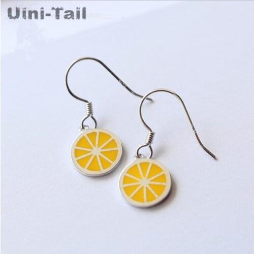 Uini-Tail hot new Korean version of 925 sterling silver cute orange earrings long personality fashion female hypoallergenic gift