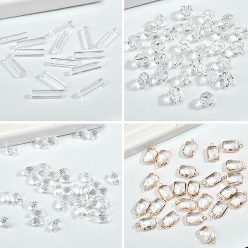 Diy materials in Europe and America hand-made transparent crystal earrings necklace pendant accessories