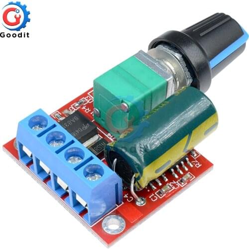 Mini 5A 90W 12V PWM DC Motor Speed Controller Module 4.5V-35V Adjustable Speed Regulator Control Governor Switch 24V