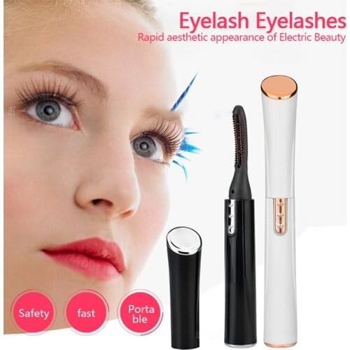 Electric Heated Eyelash Curler Pen Mini Portable Uniform Maximum Long Lasting Curl Makeup Beauty Tools Comb for Eye Lash Kit