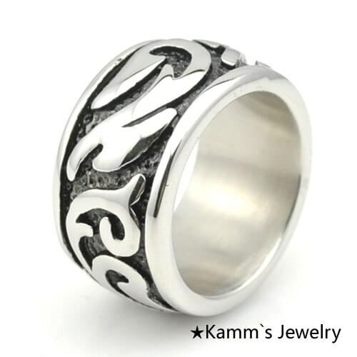 AMUMIU Men Women Finger Round Stanless Steel Rings Punk Hip Hop Man Jewelry Rock High Quality KR277