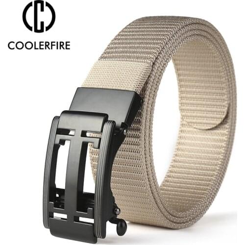 Men Belts Fashion New Automatic Buckle Webbing Belts for Men High Quality Nylon Knitted Cavas Casual Leisure Strap HB034