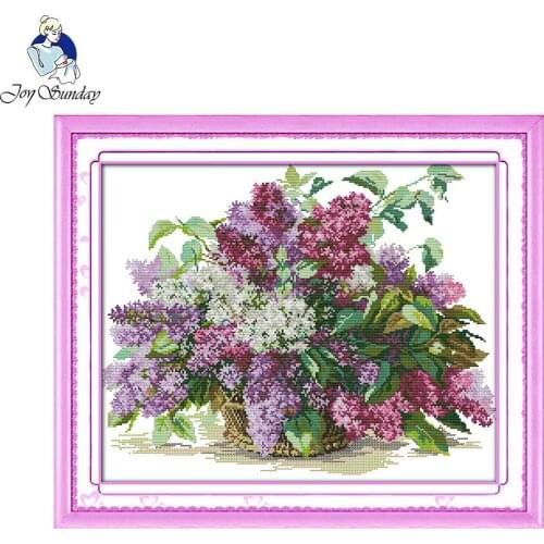 Joy Sunday Lilac Pattern Handmade Needlework DIY Cross-stitching Crafts Cross stitch Sets For Embroidery Kits Home Decoration