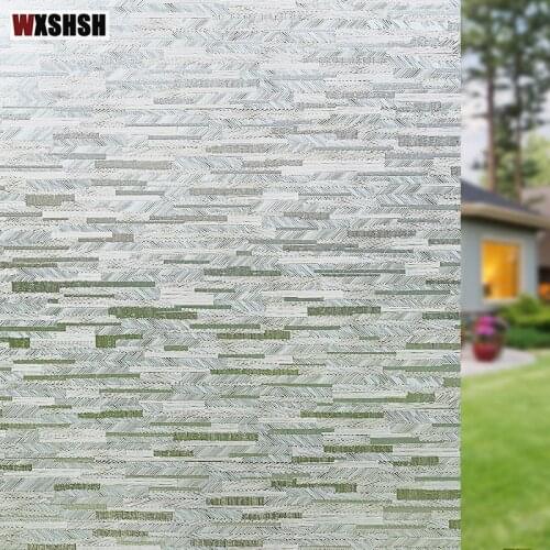 Wood Grain Glass Sticker Static Cling Privacy Protection Heat Control Removable Recyclable For Home Office Store Decoration