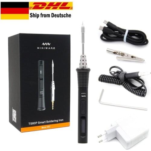 TS80P Soldering Iron Mini Smart Portable Digital Soldering Iron Tool Adjustable Temperature OLED Display With 30W Original Power