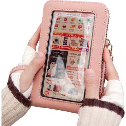 Touch Screen Cell Phone Bag Card Holder Wallet PU Crossbody Bags Womens Fashionable Purses Handbags Women Bags Bolsa Feminina