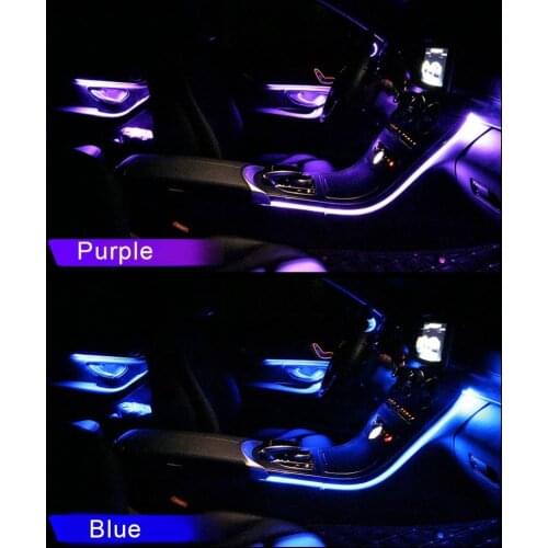 LED Car Interior Door Foot Light Ambient Lamp Wireless APP Remote Control Music Activation Automotive Decorative Lights