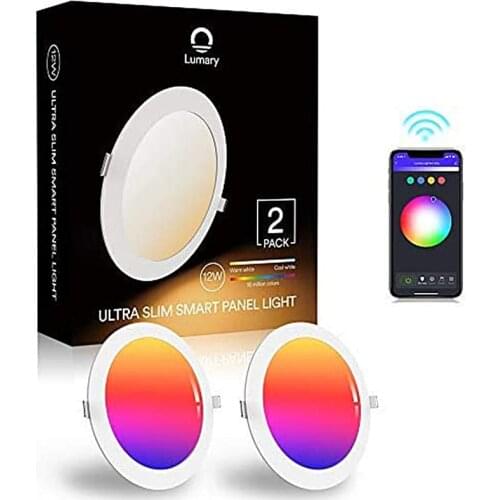 Lumary Smart Recessed Light 12W WiFi LED Downlight Ceiling Panel Light Colour RGBWW 2700-6500K Alexa Google Voice Control