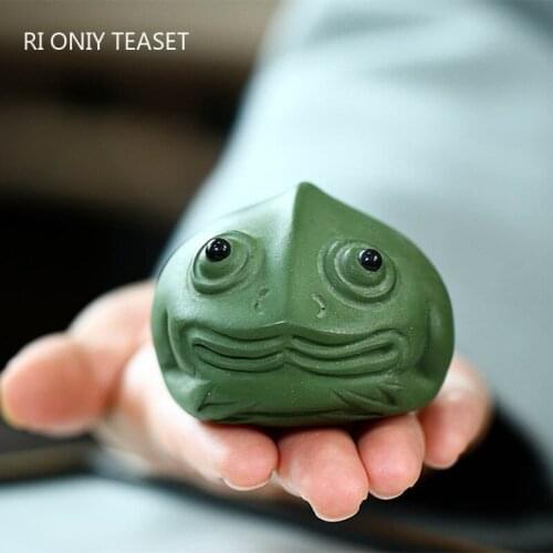 Yixing Handmade Sculpture Purple Clay Tea Pet Animal Model Tea Figurine Ornaments Chinese Tea Ceremony Decors Accessories