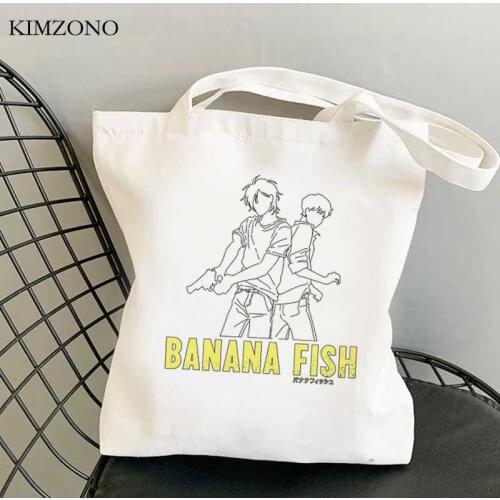 Banana Fish shopping bag grocery bolsa handbag shopper bolso bag fabric net grab