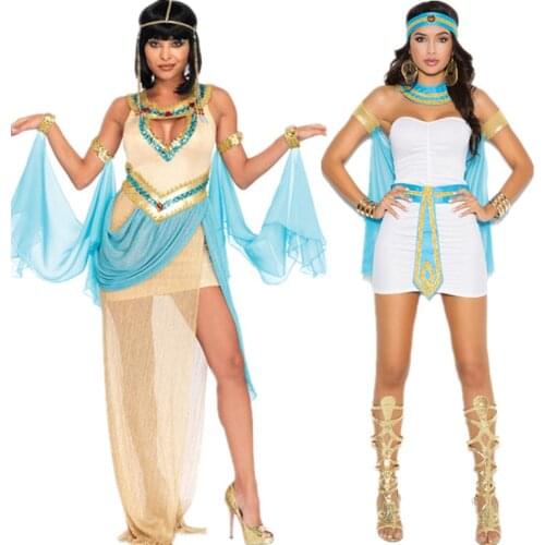 Ladies White Greek Goddess Costume Women Sexy Arabic Prince Fancy Dress Female Egyptian Costume for Halloween Party Dress