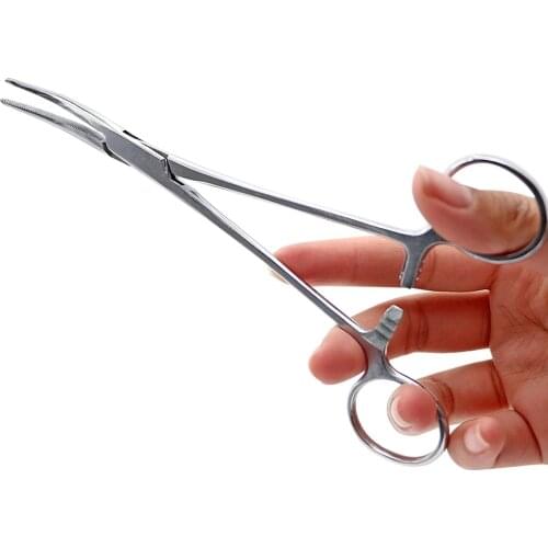 1pc Medical Dental Surgical Curved Hemostatic Forceps 14cm/16cm/18cm Stainless Steel