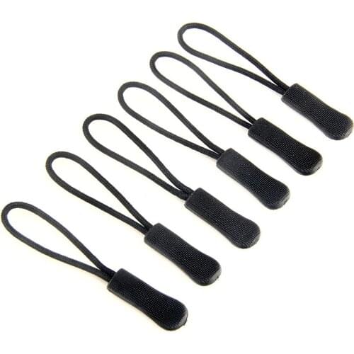 20Pcs/lot Black Camping Outdoor Equipment Tool Costumes Bags Zipper Tail Rope Anti-theft Longer Zipper pull Rope