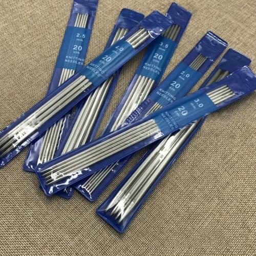 4Pcs/Set 25CM Straight Knitting Needles Stainless Steel Crochet Hook DIY Sweater Weave Knitting Tools Size 2-5mm Needles