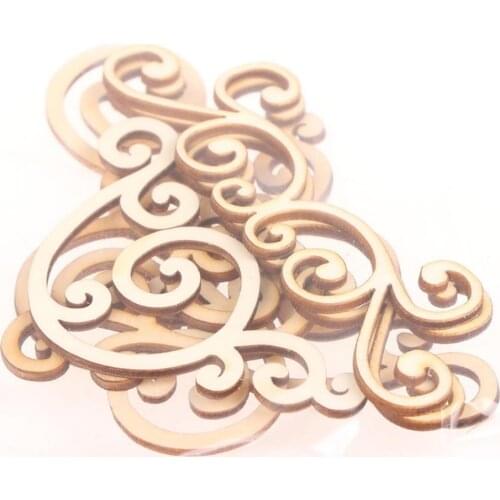 8pc MDF Wood Flourishes Shapes Wooden Scrapbooking Embellishments DIY Arts Craft