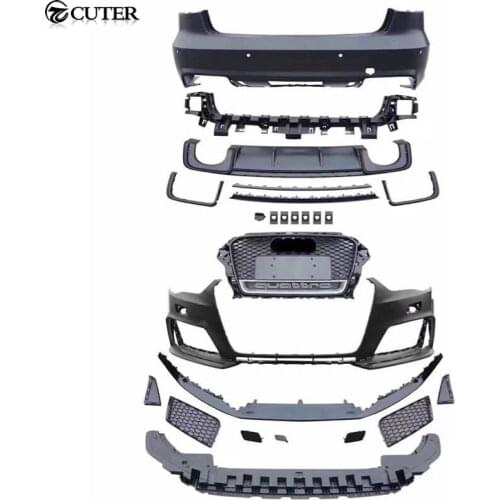 A3 RS3 High Quality FRP Unpainted front bumper rear bumper tail pipes front grill for Audi A3 RS3 Car body kit 2008-2015