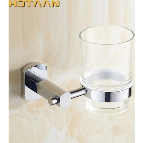 Cup & Tumbler Holder Solid Brass Wall Mounted Bathroom Accessories Product Chrome Color Square Cup Holder YT-11697