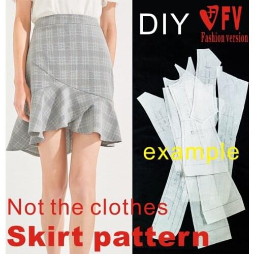 Cutting drawing ruffle half skirt womens short skirt 1:1 garment making pattern BBQ-43