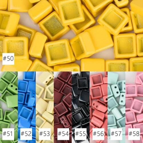 Enamel Tile Beads, Square Shape 2-Hole Beads for Bracelets, New Fashion Enamel Tile Tila Beads Jewelry Making Supplies 5pcs