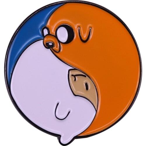 Finn & Jake in a yin and yang style Pin
