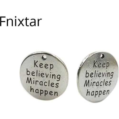 Fnixtar High Quality 25mm Alloy Letter Round Charm For Women Bracelets Jewelry Accessories Alphabet Metal Charm 20pcs/lot