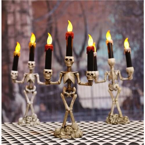 Halloween Skull Skeleton Candlestick Candle Holder Bar Home accessories Party Ornament Bar Room Decoration Home Decoration