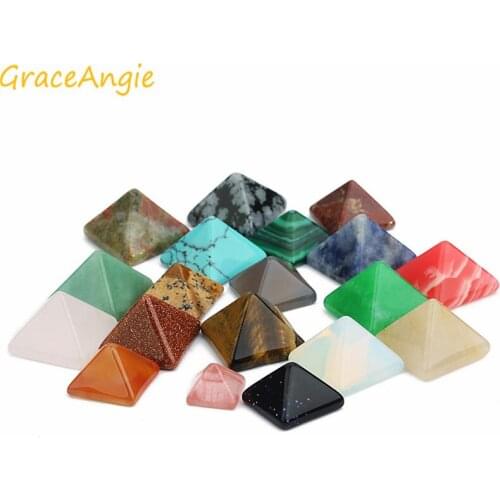 GraceAngie 10pcs/pack Natural Stone Geometric Irregular Small Pyramid Shape Vertebral Body Diy Jewelry Accessories For Child Toy