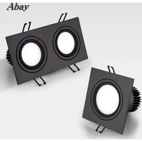 Square Dimmable Recessed LED Downlights 7W 9W 12W COB LED Ceiling Spot Lights AC85~265V LED Background Lamps Indoor Lighting