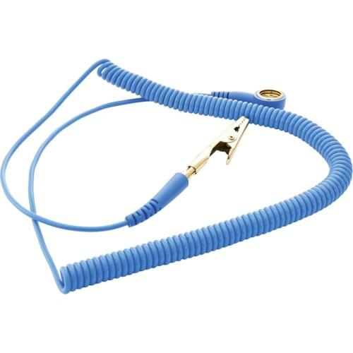 MULTICOMP 067-0017 ESD Grounding Cord, Coiled, Blue, 10ft, 1Mohm