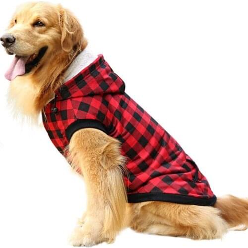Autumn Winter Dog Clothes Pet Clothing Labrador Medium Large Big Dog Plaid Two-legged Coat Samoyed Husky Ropa Para Perro Jackets