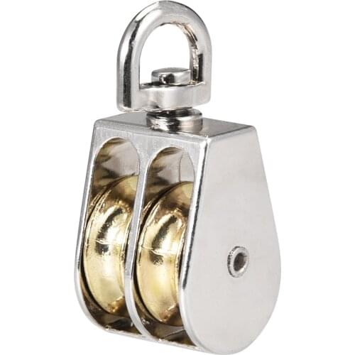 Uxcell Lifting Crane Swivel Hook Single Pulley Block Hanging Wire Towing Wheel 25mm Double 1pcs